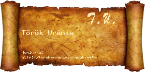 Török Uránia névjegykártya